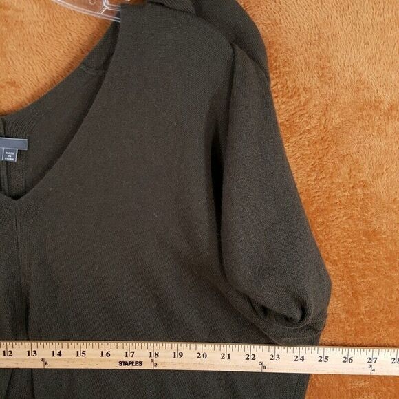 VINCE Womens Sweater XS Green Oversized Pullover Wool Cashmere Slouchy Hi Lo - Picture 2 of 9